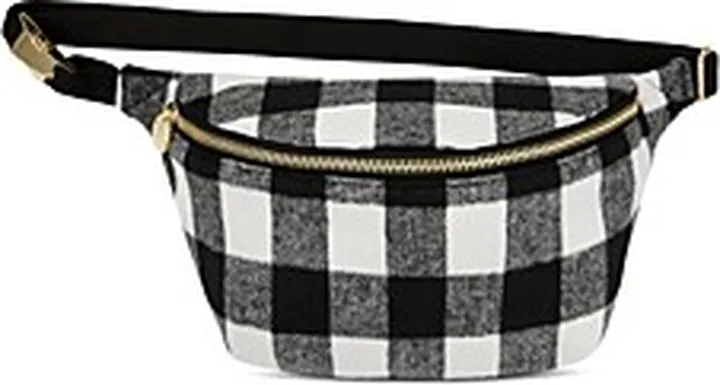 Stoney Clover Lane Black Novelty Jumbo Plaid Belt Bag