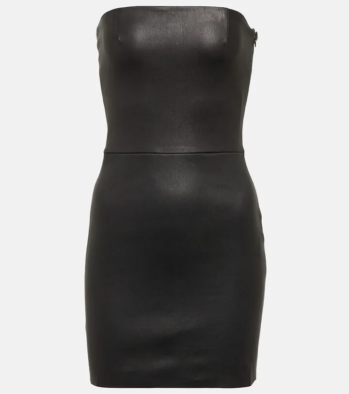 Amina leather minidress