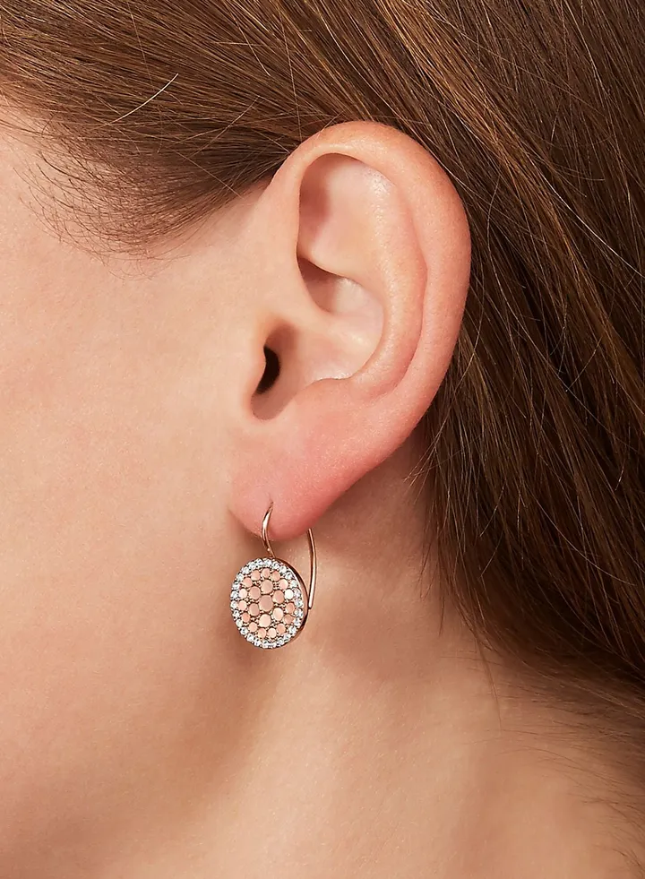 Pave Disk Drop Earrings