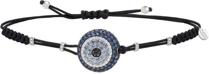 Pull-Cord Bracelet with Blue Sapphire & Diamond Fatima Eye