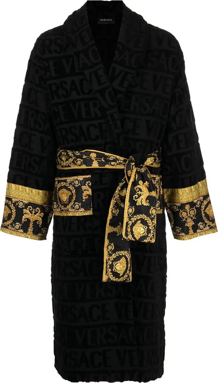 Barocco-print logo-jacquard robe