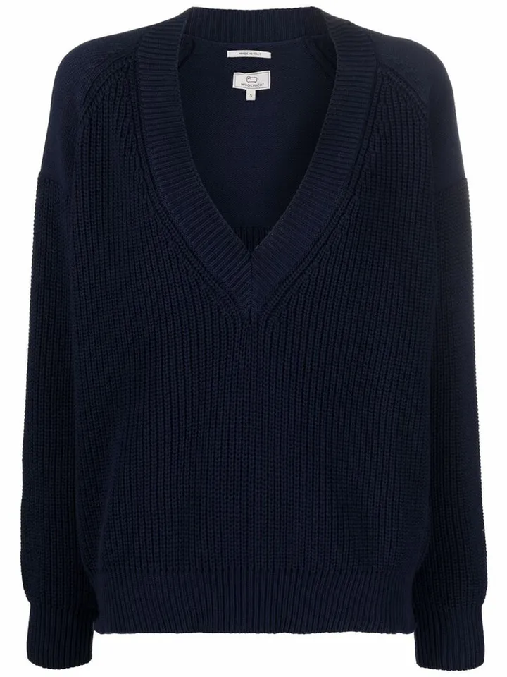 V-neck knitted jumper