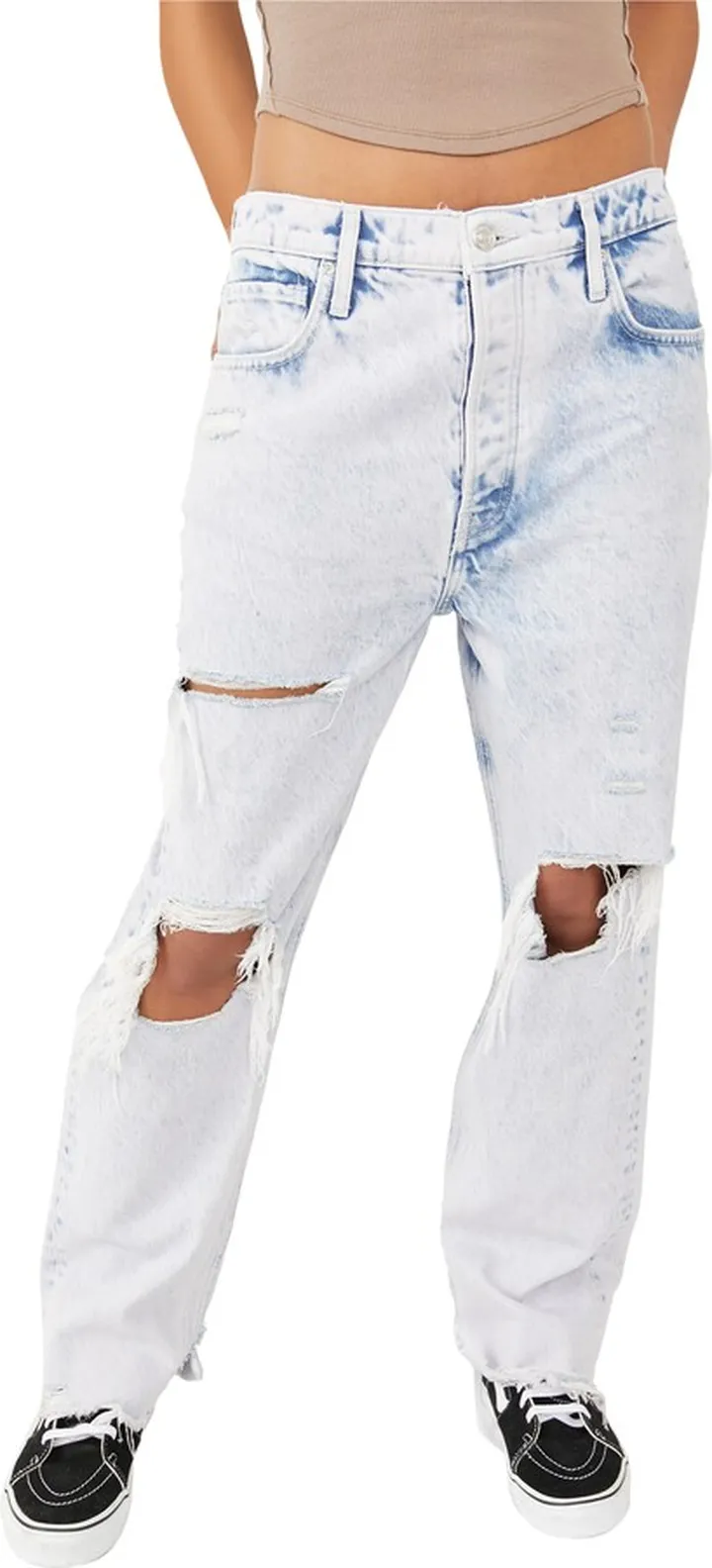 We the Free Distressed Tapered Baggy Boyfriend Jeans