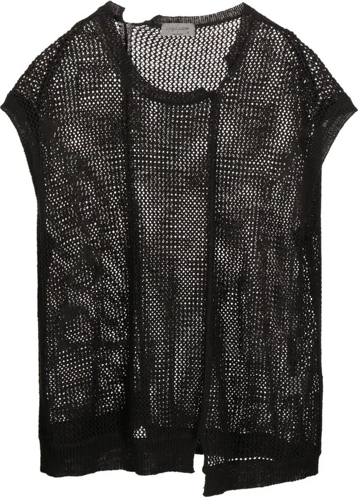open-knit cotton T-shirt