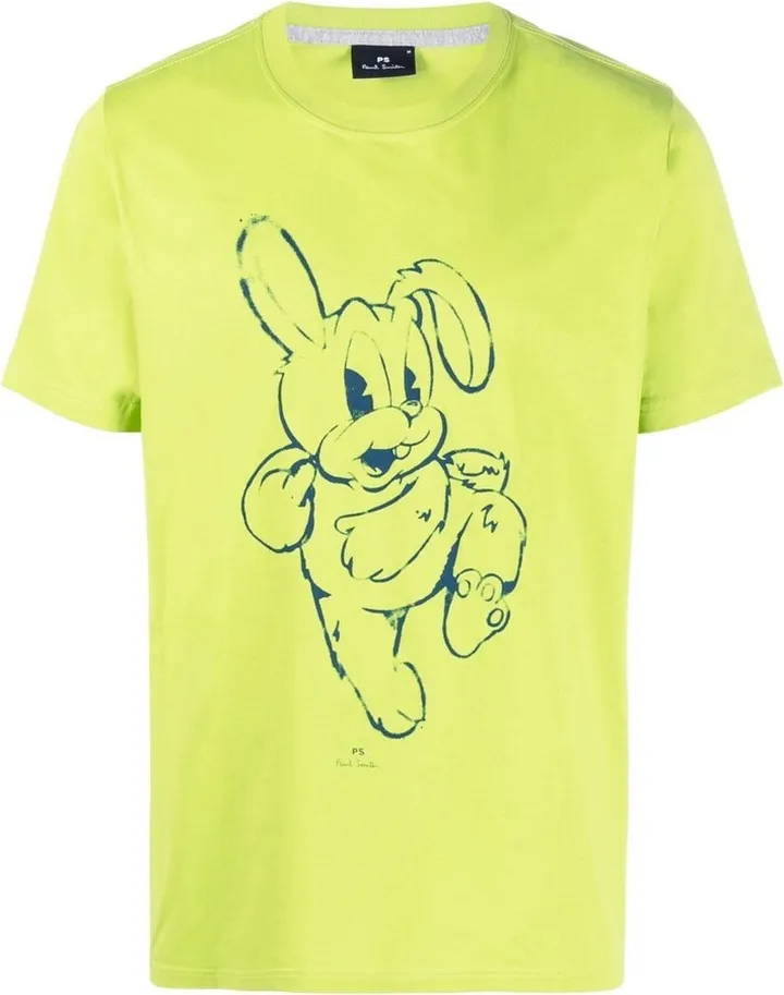 rabbit-print graphic T-shirt