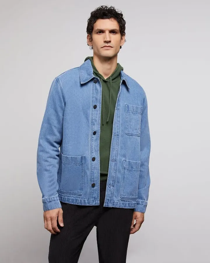Onia Heavy-Weight Utility Denim Jacket - Blue