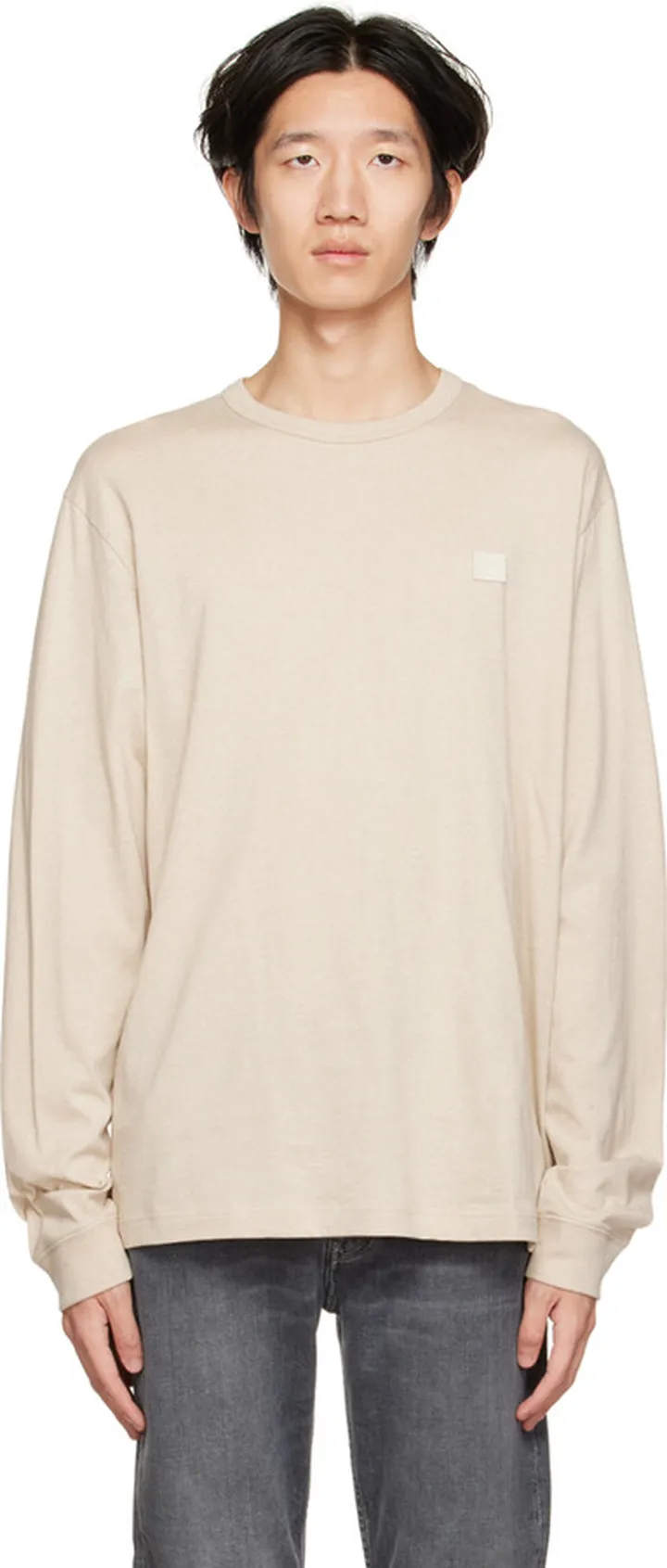 Acne Studios Beige Patch Long Sleeve T-Shirt