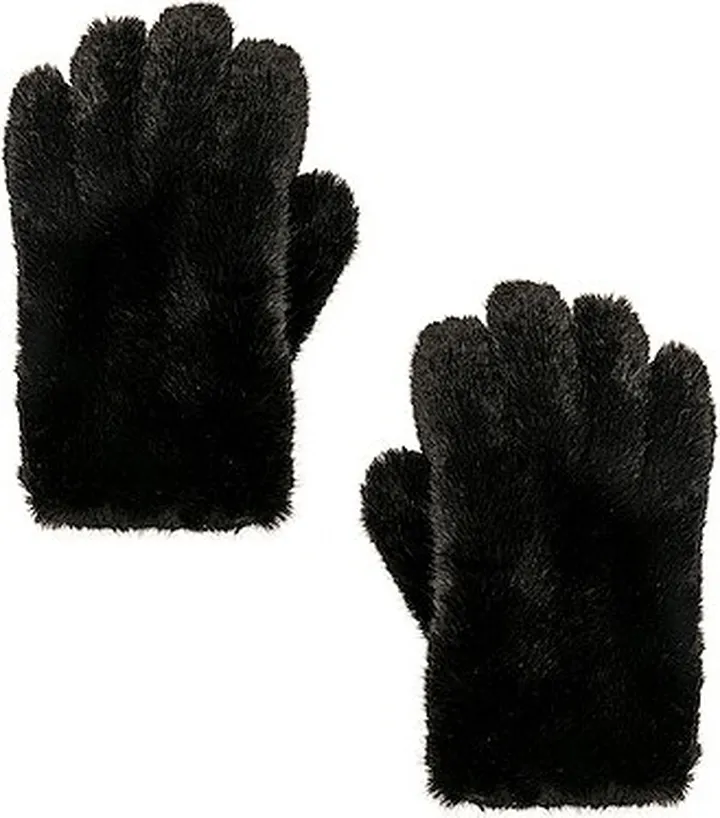 STAND STUDIO Carmen Faux Fur Gloves in Black