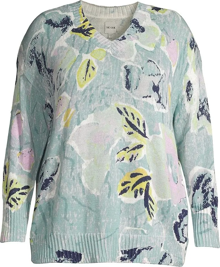 Plus Size Greenhouse Garden Cotton-Blend Sweater