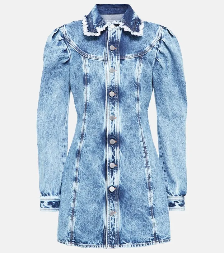 Bleached denim minidress