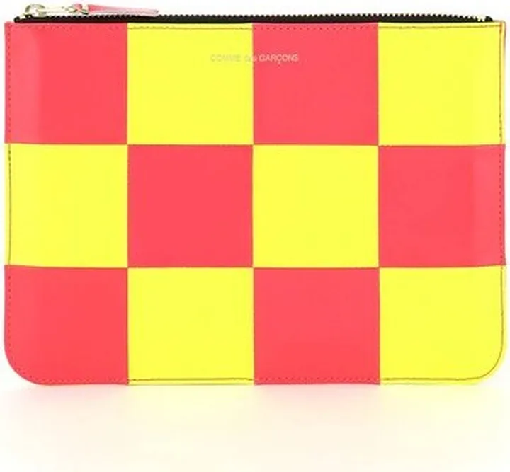 Comme des Garçons Wallet Checked Pattern Clutch Bag