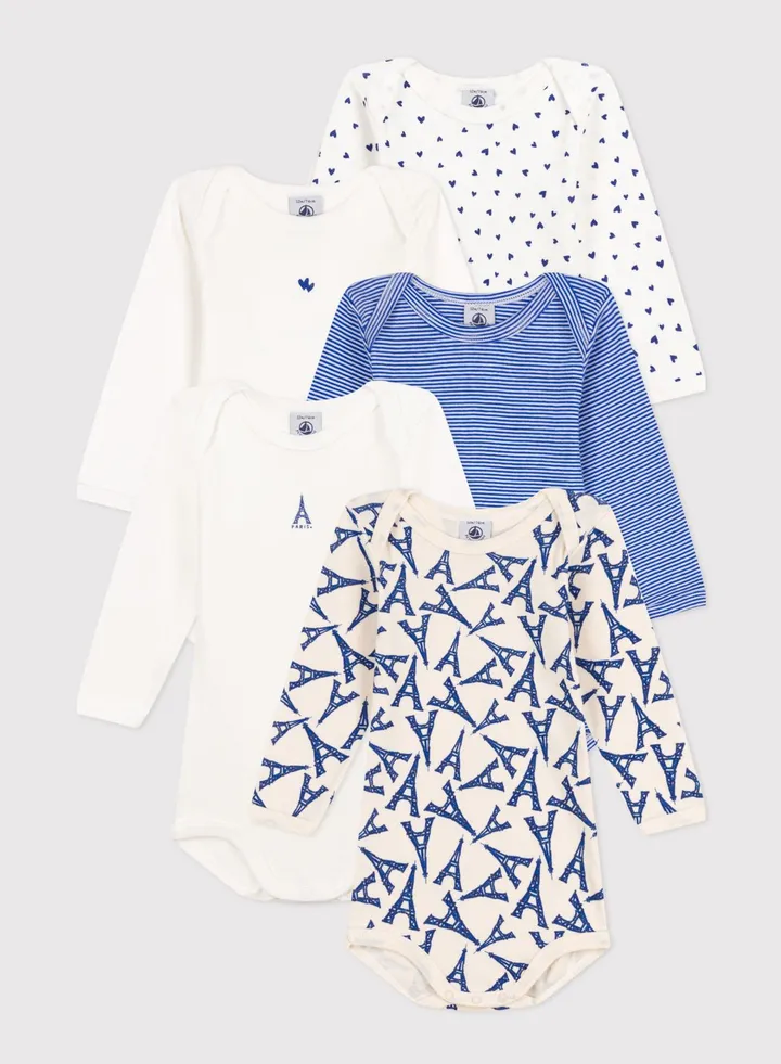 Kids 5 Pack Printed Bodysuit