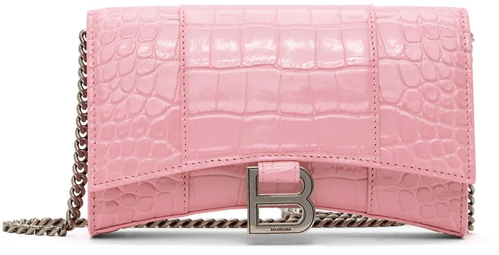 Balenciaga Pink Hourglass Shoulder Bag