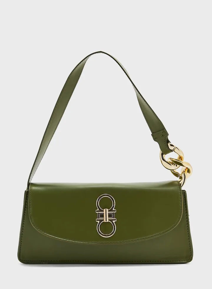 Minimalist Flap Baguette Bag