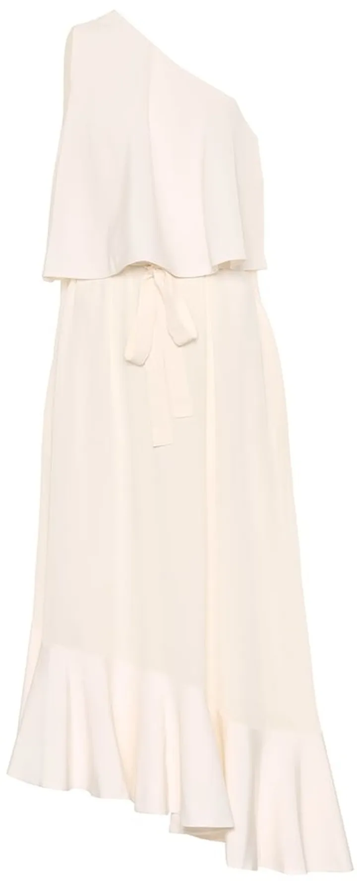 One-shoulder silk midi dress