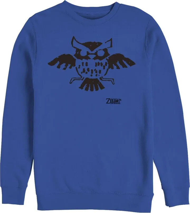 Men's Nintendo Legend of Zelda Link's Awakening Owl Hieroglyphic Sweatshirt - Royal Blue - X Large