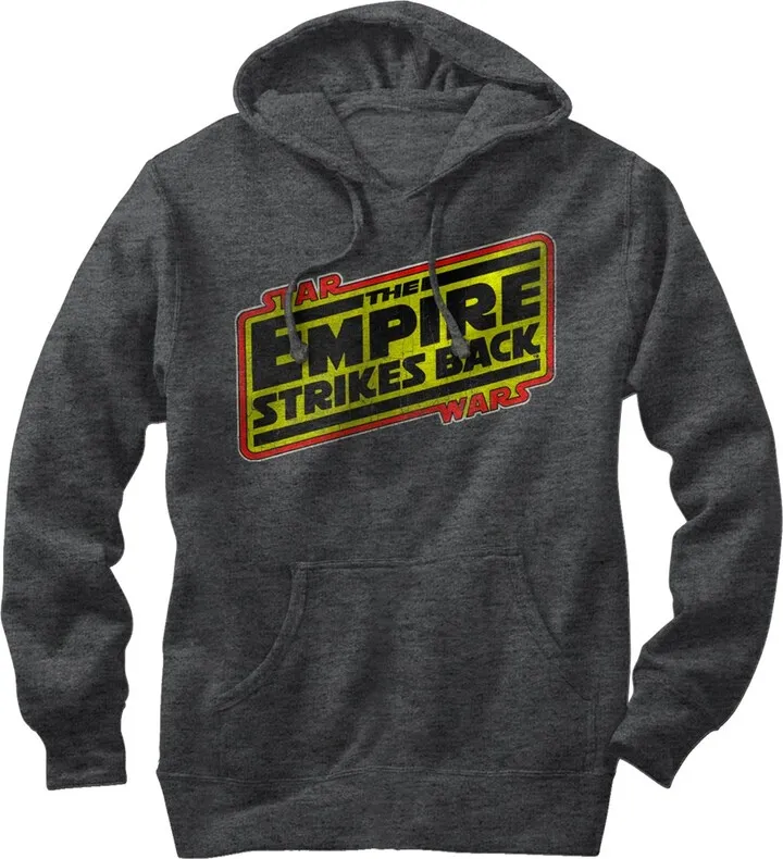 Men's Star Wars Episode V Logo Pull Over Hoodie - Charcoal Heather - 2X Large