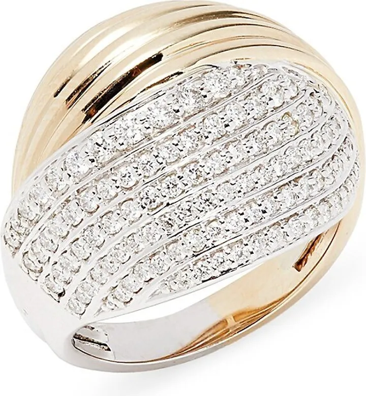 14K Two-Tone Gold & 0.77 TCW Diamond Ring