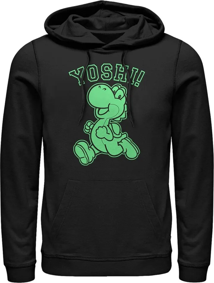 Men's Nintendo Yoshi Character Run Pull Over Hoodie - Black - 3X Large