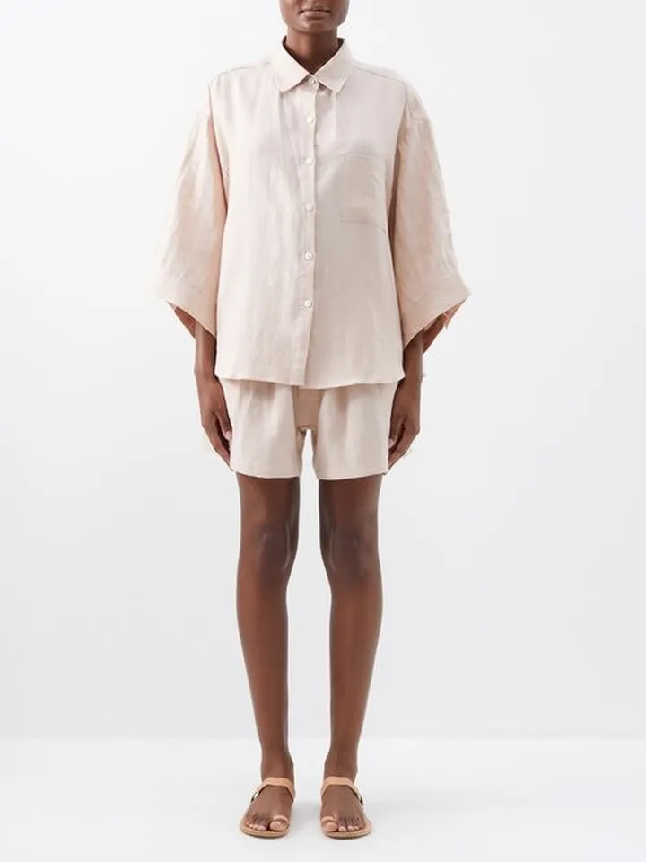 03 Linen Shirt And Shorts Set