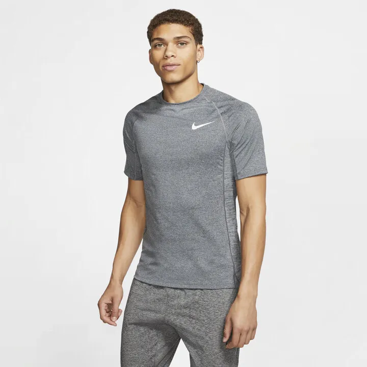 Men's Nike Pro Short-Sleeve Top in Grey