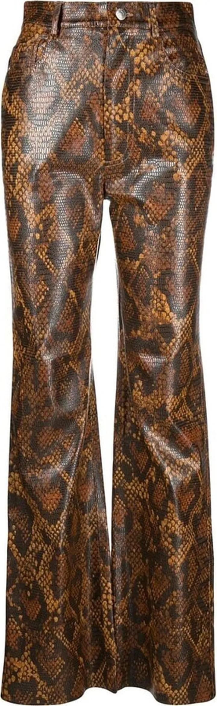 Snakeskin-Print Straight Trousers