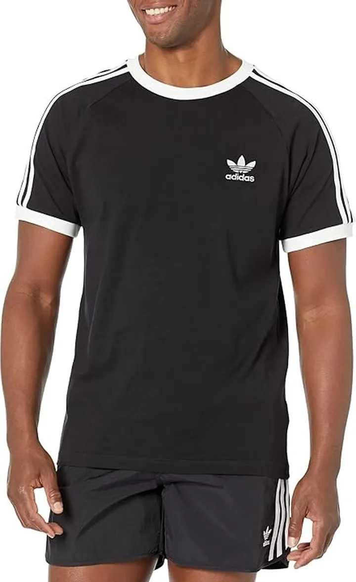 adidas Originals 3-Stripes Tee (Black 1) Men's T Shirt