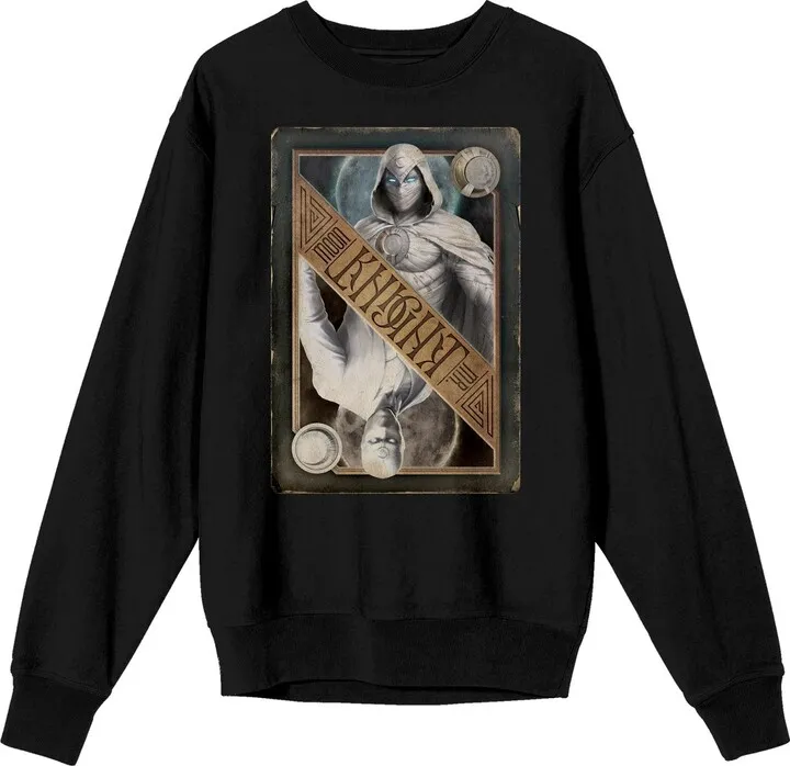 Moon Knight Marc Spector Square Frame with Cape and Hood Men’s Black Sweatshirt-XXL