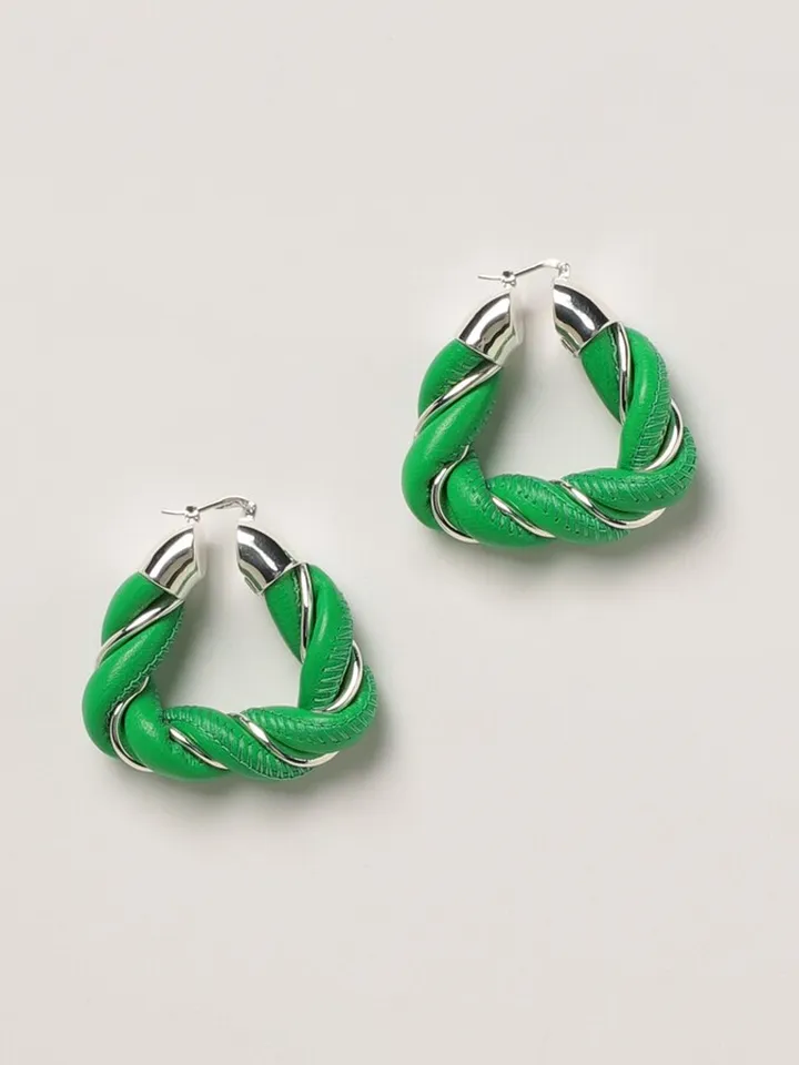 Bottega Veneta earrings with circles in woven leather