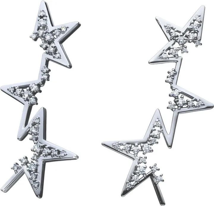 platinum Collection Line Abstract Star diamond earrings