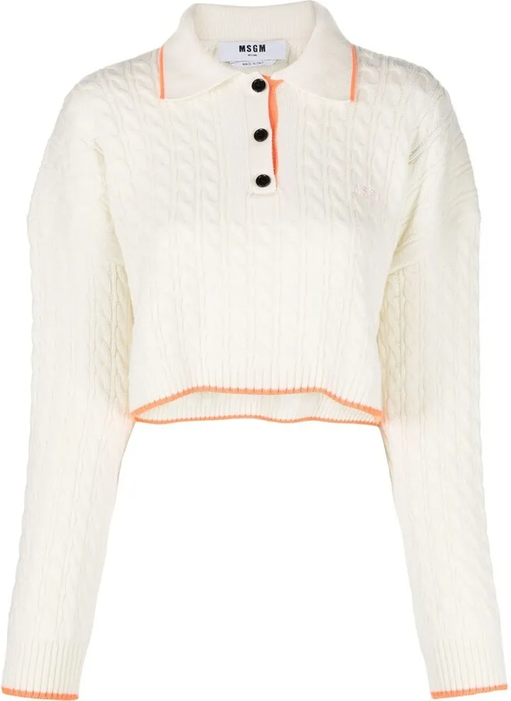 Cable Knit Polo Shirt