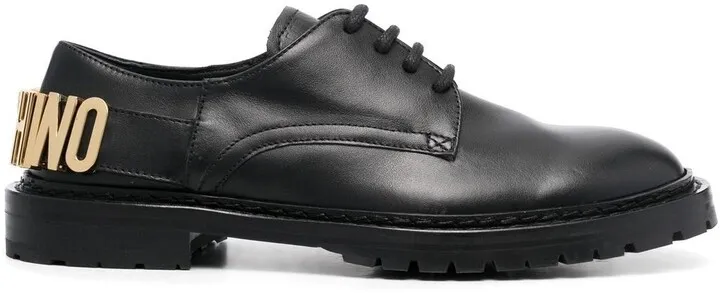 Logo-Lettering Leather Oxfords