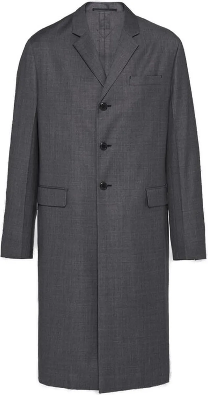 Prada Single Breasted Long Coat