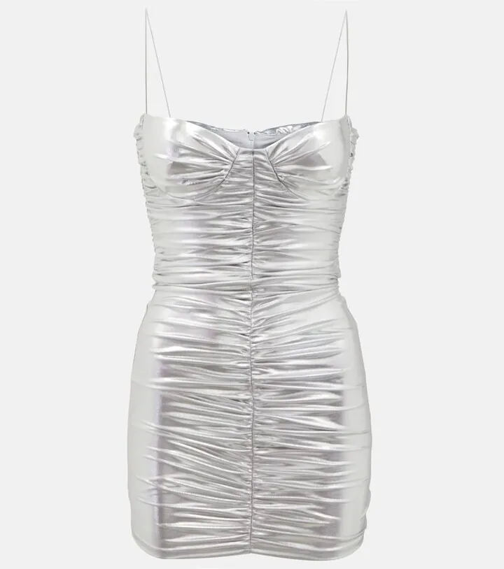 Corin metallic ruched minidress