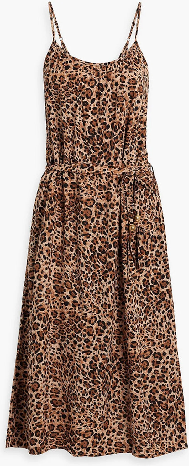 Melissa leopard-print voile midi dress