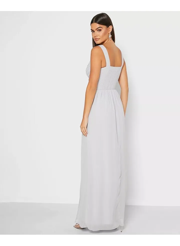 Little Mistress Blue Yoke Maxi