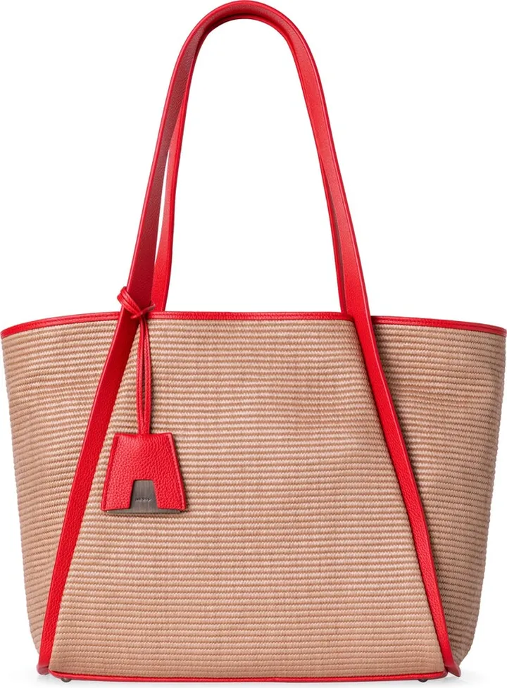 Medium Alex Raffia & Leather Shopper
