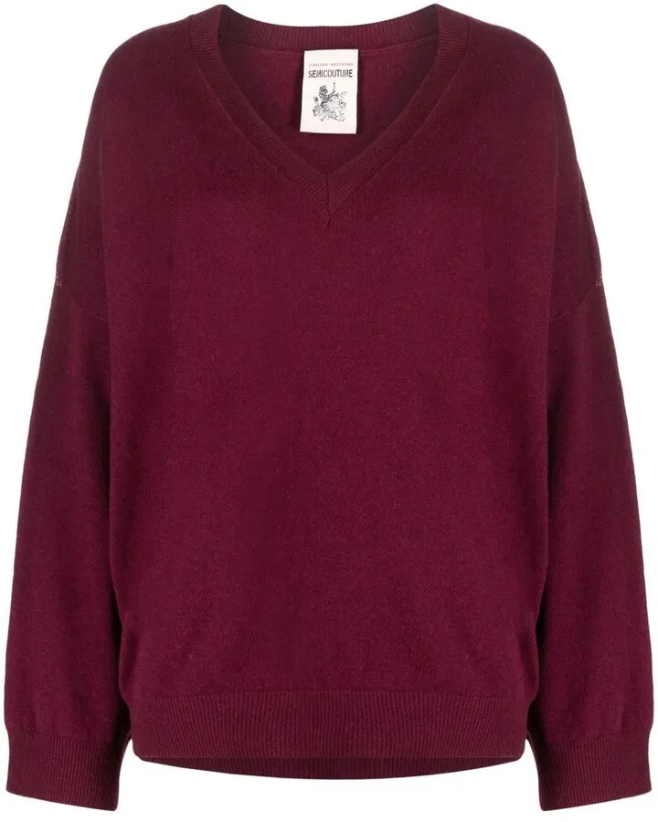 Instarsia-Logo V-Neck Jumper