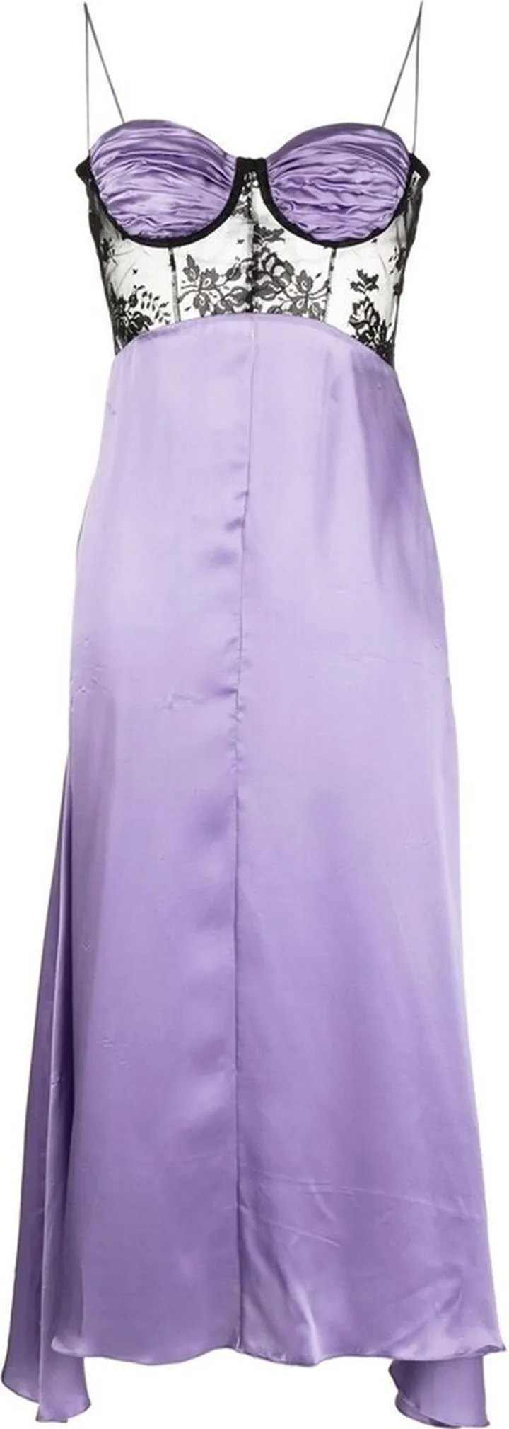 Purple Panelled Lace Slip Dress