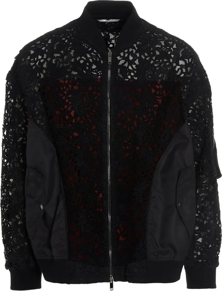 Valentino Lace Panelled Bomber Jacket