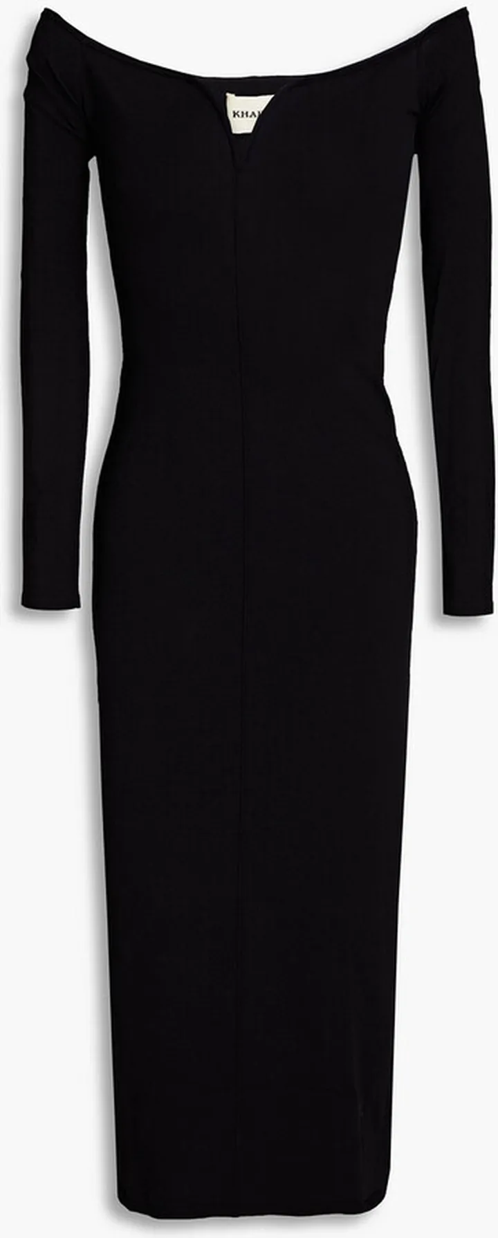 Valeska off-the-shoulder knitted midi dress
