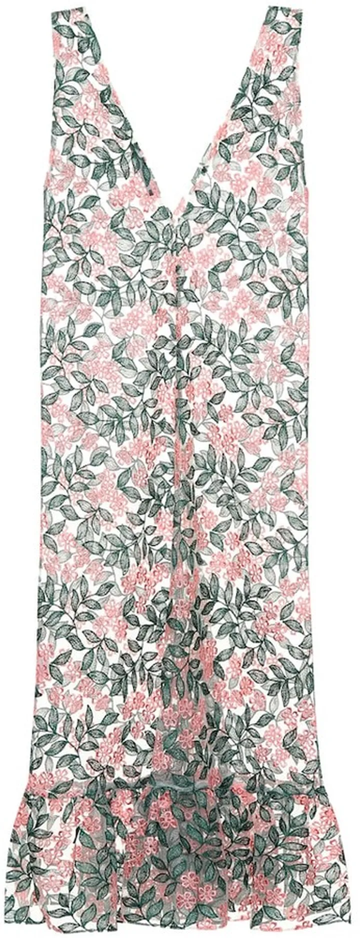 Embroidered tulle midi dress