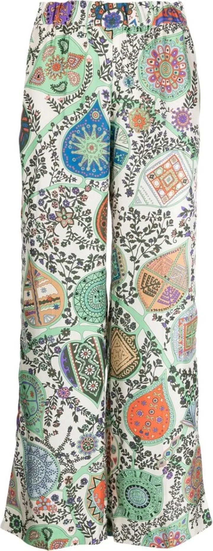 Graphic-Print Straight-Leg Trousers