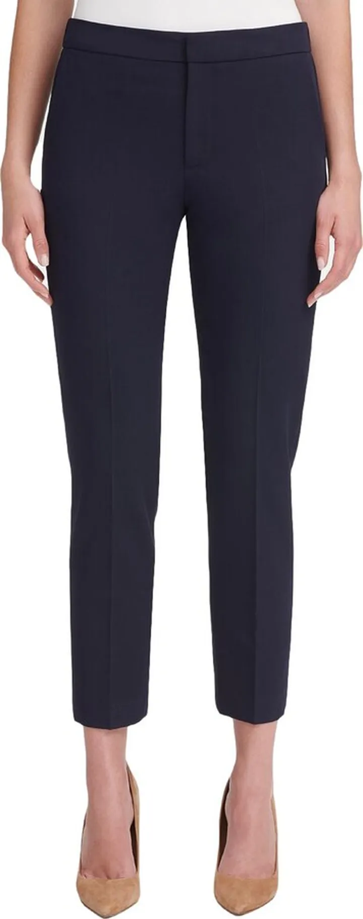 Womens Stretch Waistband Mid Rise Dress Pants