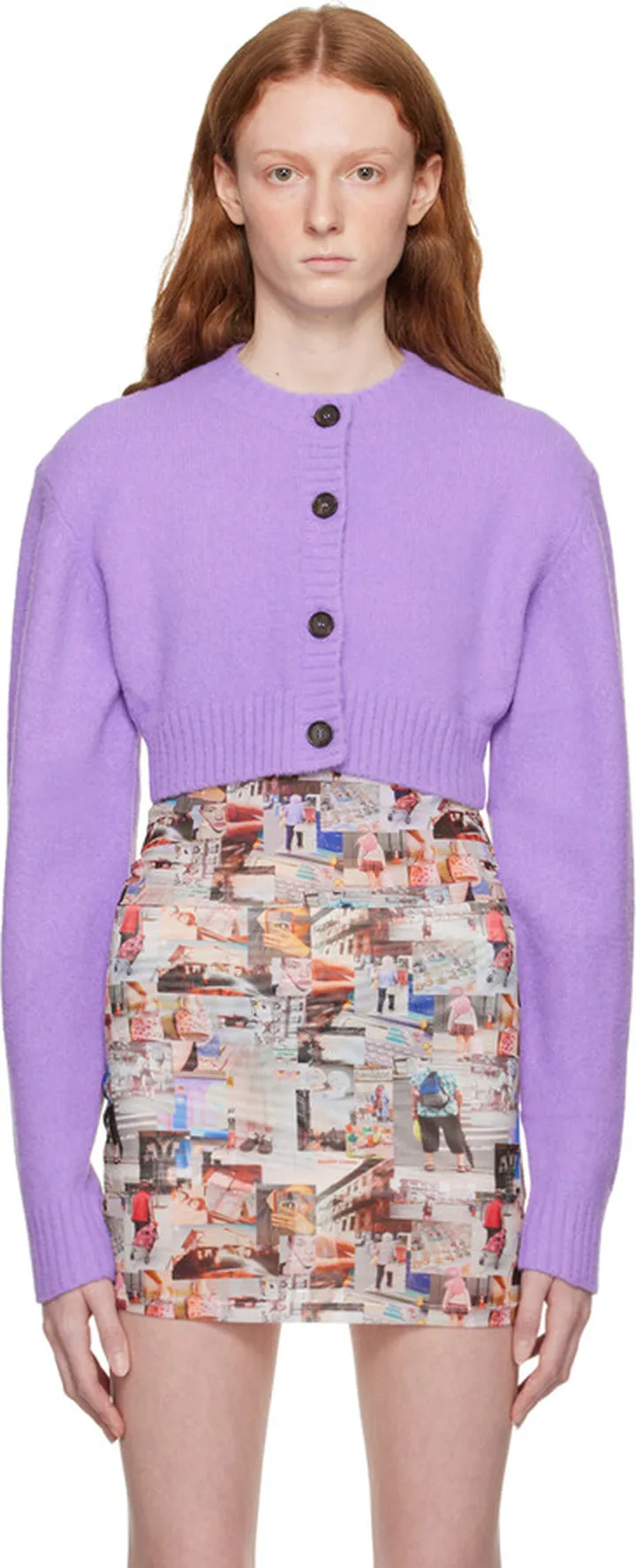 Sandy Liang Purple Osaka Cardigan