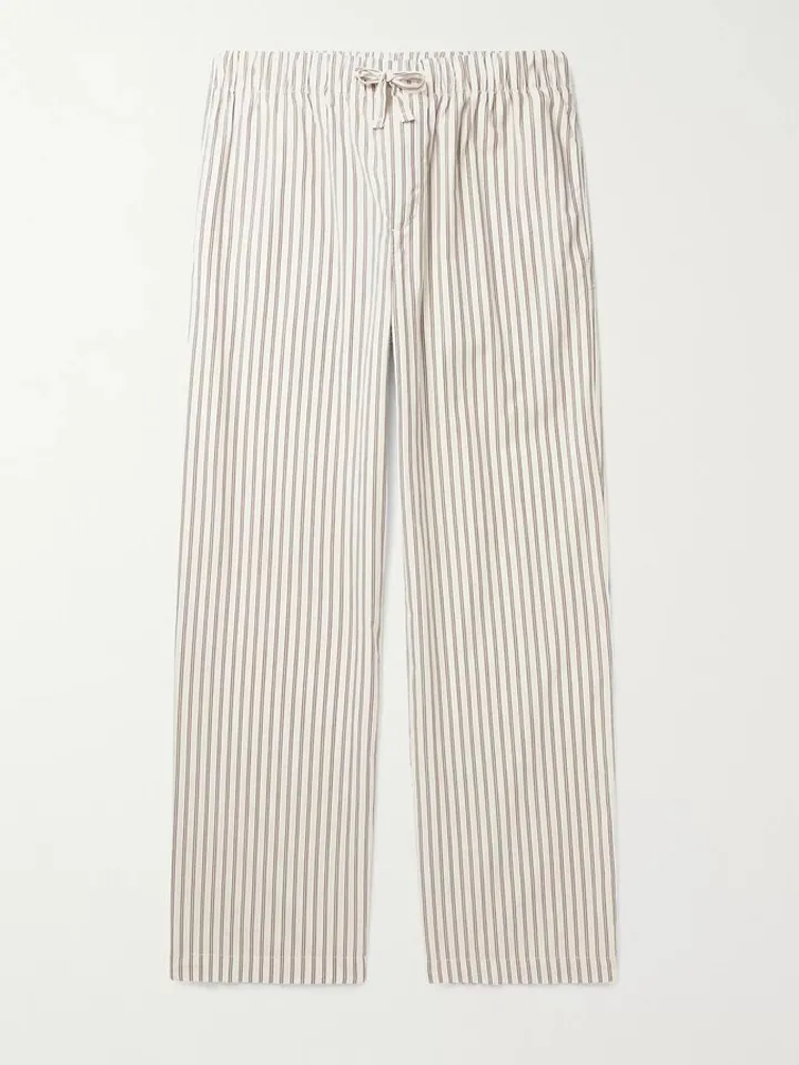 Striped Organic Cotton-Poplin Pyjama Trousers
