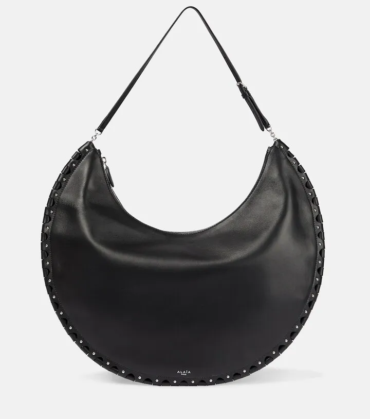 Le Demi-Lune Large leather shoulder bag