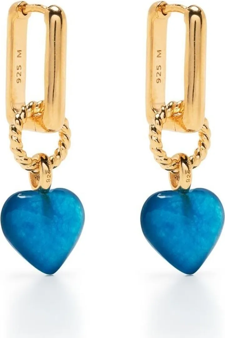Gold-Plated Heart Hoop Earrings