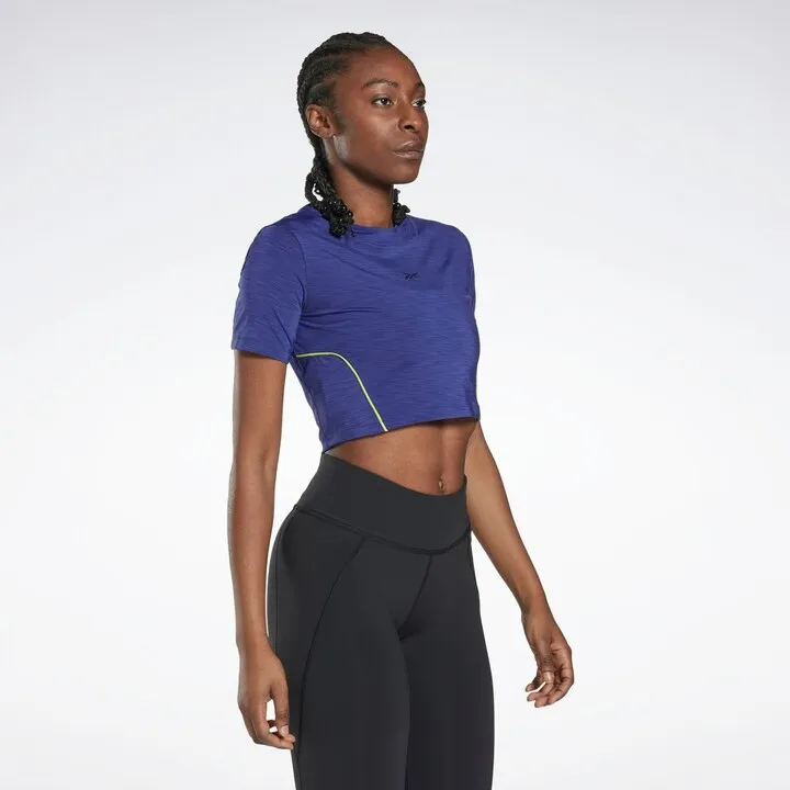 Reebok Les Mills® ACTIVCHILL Style T-Shirt Womens Athletic T-Shirts X Small Bold Purple