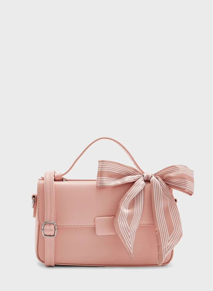 Scarf Detail Satchel Bag